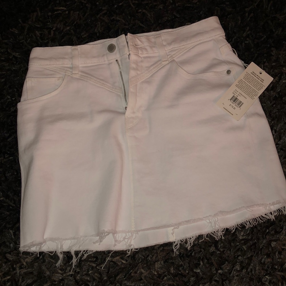 White jean skirt
